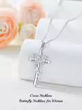 TOUPOP Sterling Silver Butterfly Birthstone Pendant Necklace-0-2