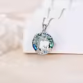 TOUPOP 925 Sterling Silver Crystal Elephant Family Pendant Necklace Gifts For Women-0-3