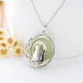 wholesale 925 Sterling Silver Cat On Moon Pendant Necklace-0-14