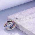 wholesale 925 Sterling Silver Rainbow Crystal Compass Pendant Necklace for Women's Graduation Gifts-0-3