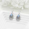 wholesale 925 Sterling Silver Labradorite Teardrop Filigree Leverback Earrings-0-2