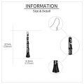 wholesale 925 Sterling Silver Clarinet Black Enamel Drop Earrings For Music Lovers-0-4