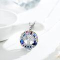 wholesale 925 Sterling Silver Rainbow Crystal Evil Eye Tree of Life Pendant Necklace Celtic s for Women-0-1