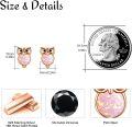 wholesale Rose Gold 925 Sterling Silver Pink Stone Owl Stud Earrings - Cute Animal Jewelry for Women-0-5