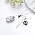 wholesale TOUPOP Two Side Mom Cremation Urn Necklace Daughter Jewelry For Ashes Keepsake Cremation Jewelry Urn Necklace Memorial Pendant For Women Girls With Filling Kit -0-3
