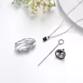 TOUPOP Stainless Steel & Cubic Zirconia Cremation Urn Necklace for Women-0-3