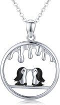 wholesale 925 Sterling Silver Penguin Family Necklace Gift for Mom Daughter Wife-0-0
