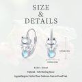 wholesale 925 Sterling Silver Adorable Frog Hoop Earrings with Moonstone for Women Girls Gift Jewelry Accessories 4cm Diameter-0-4