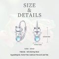 wholesale 925 Sterling Silver Adorable Frog Hoop Earrings with Moonstone for Women Girls Gift Jewelry Accessories 4cm Diameter-0-4