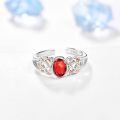 wholesale 925 Sterling Silver Celtic Knot Rings Wholesale With Red Garnet-0-4