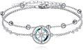 wholesale 925 Sterling Silver Compass Adjustable Charm Bracelet for Women Girls-0-0