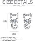 wholesale 925 Sterling Silver CZ Cat Stud Earrings for Women - Adorable Animal s-0-2