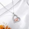 wholesale 925 Sterling Silver Yak Love You Forever Heart Pendant Necklace for Women Girls Gifts-0-1
