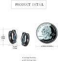 wholesale Black Ceramic & Crystal 925 Sterling Silver Hoop Earrings 15mm - Hypoallergenic  for Women and Men-0-3