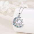 wholesale 925 Sterling Silver Sun & Moon Pendant with Blue and White Opals Labradorite Stone - Perfect Gift for Teenage Girls-0-21