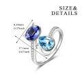 wholesale 925 Sterling Silver Cat Rings Wholesale With Blue Topaz And Sapphire Gemstones-0-4