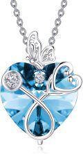 wholesale  Sterling Silver Crystal Butterfly Heart Stethoscope Necklace Nurse Doctor Gift -0-30