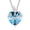 wholesale 925 Sterling Silver Crystal Butterfly Heart Stethoscope Pendant Necklace for Nurses and Doctors Gifts-0-30