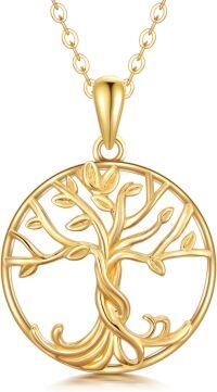 wholesale 14K Gold Celtic Tree of Life Pendant Necklace for Women - 18 Chain-Tree of Life