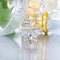 wholesale 925 Sterling Silver Rainbow Chakra Moonstone Butterfly Pendant Necklaces for Women Girls s 3 Goddesses Symbol Birthdays-0-3