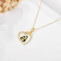 wholesale 14K Gold Penguin Heart Necklace with Diamond Accents - Mothers Day Gifts-0-2