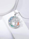 TOUPOP Sterling Silver Abalone Shell Tree Of Life Necklace Moon Jewelry Gift-0-1