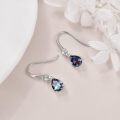 wholesale 925 Sterling Silver Mystic Topaz Drop Earrings with Cubic Zirconia Accents-0-4