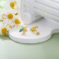 wholesale Gold Plated Palm Tree Green Crystal Stud Earrings for Women 925 Sterling Silver  Set-0-3