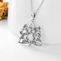 wholesale 925 Sterling Silver Celtic Triangle With Leaves Necklace-0-2