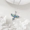 wholesale 925 Sterling Silver Abalone Shell Phoenix Pendant Necklace for Women-0-3