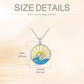 wholesale 925 Sterling Silver Blue Opal Ocean Wave Pendant Necklace Sea Sun s for Her-0-4