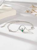 wholesale 925 Sterling Silver Zircon Claddagh Bracelet for Women Irish Jewelry Gift-0-1