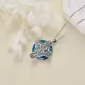 TOUPOP Sterling Silver Crystal Saint Michael Necklace-0-4