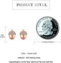 wholesale 925 Sterling Silver Plated Rose Gold Acorn Crystal Stud Earrings for Women Girls  Ideas-0-2