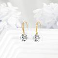 wholesale 14K Gold Round Cut Moissanite Drop Earrings - 7 mm 1 ct Diamond Alternative Jewelry for Women Gifts-0-2