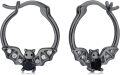 wholesale Black 925 Sterling Silver Bat Crystal Studs Small Animal Earings Minimalist s for Women Girls Teens-0-0