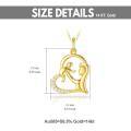 wholesale 14K Gold Mother and Child Heart Pendant Necklace with Cubic Zirconia - Gift for Mom/Wife/Grandma (18)-0-3