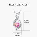 wholesale 925 Sterling Silver Mom Heart Necklace Rose Gold Plated Red Crystal Infinity Pendant-0-2