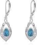 wholesale 925 Sterling Silver Teardrop Turquoise Drop Earrings for Women-0-0