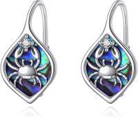 wholesale 925 Sterling Silver Crab Zodiac Constellation Dangle Earrings for Women - 12 Astrology Horoscope  Ideas-Crab（6\/22~7\/22）