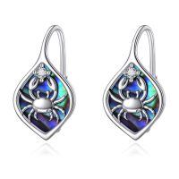 wholesale 925 Sterling Silver Crab Drop Earrings With Cubic Zirconia And Iridescent Shell-Crab（6\/22~7\/22）