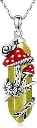wholesale Sterling Silver Mushroom Necklace with Snail Pendant Gift for Women-0-48
