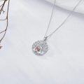 wholesale 925 Sterling Silver Tree of Life Red Mushroom & Frog Pendant Necklace for Women Girls Gifts Jewelry Accessories-0-4