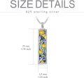 wholesale TOUPOP Bar Urn Necklace (sunflower), Silver -0-3