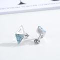 wholesale 925 Sterling Silver Turquoise Boho Triangle Stud Earrings for Women-0-5