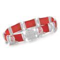 wholesale 925 Sterling Silver Green Jade Link Bracelet Wholesale With Intricate Clasp Design-0-17