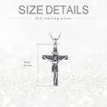 wholesale 925 Sterling Silver INRI Crucifix Pendant with Chain - Christian Jewelry for Men & Women-0-4