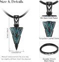 wholesale Black 925 Sterling Silver Triangle Pendant with Turquoise and Black Gold Plated Chain Necklace-0-5
