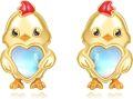 wholesale 925 Sterling Silver Heart-Shaped Chick Moonstone Stud Earrings for Women - Hypoallergenic Gift-0-0