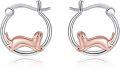 wholesale 925 Sterling Silver Otter Hoop Earrings - Adorable Gifts for Her Him-0-0